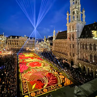 Bloementapijt-evenement op de Grote Markt