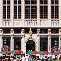Architectural details of Le Roy d'Espagne brasserie
