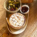 Oven-roasted camembert