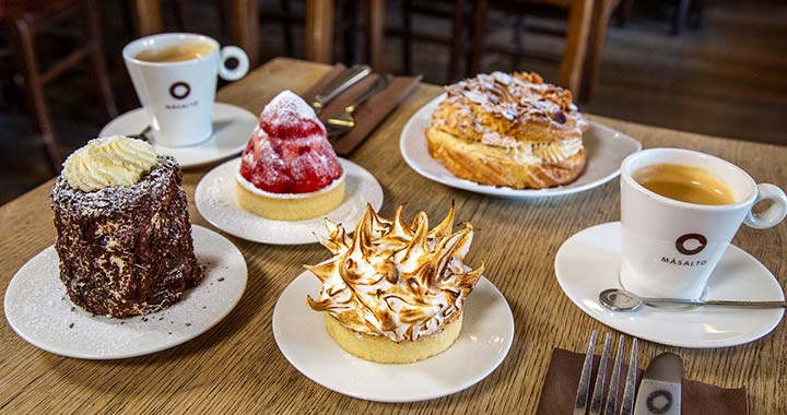 Desserts on a table