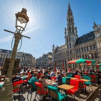 Terrasse, brasserie Le Roy d'Espagne